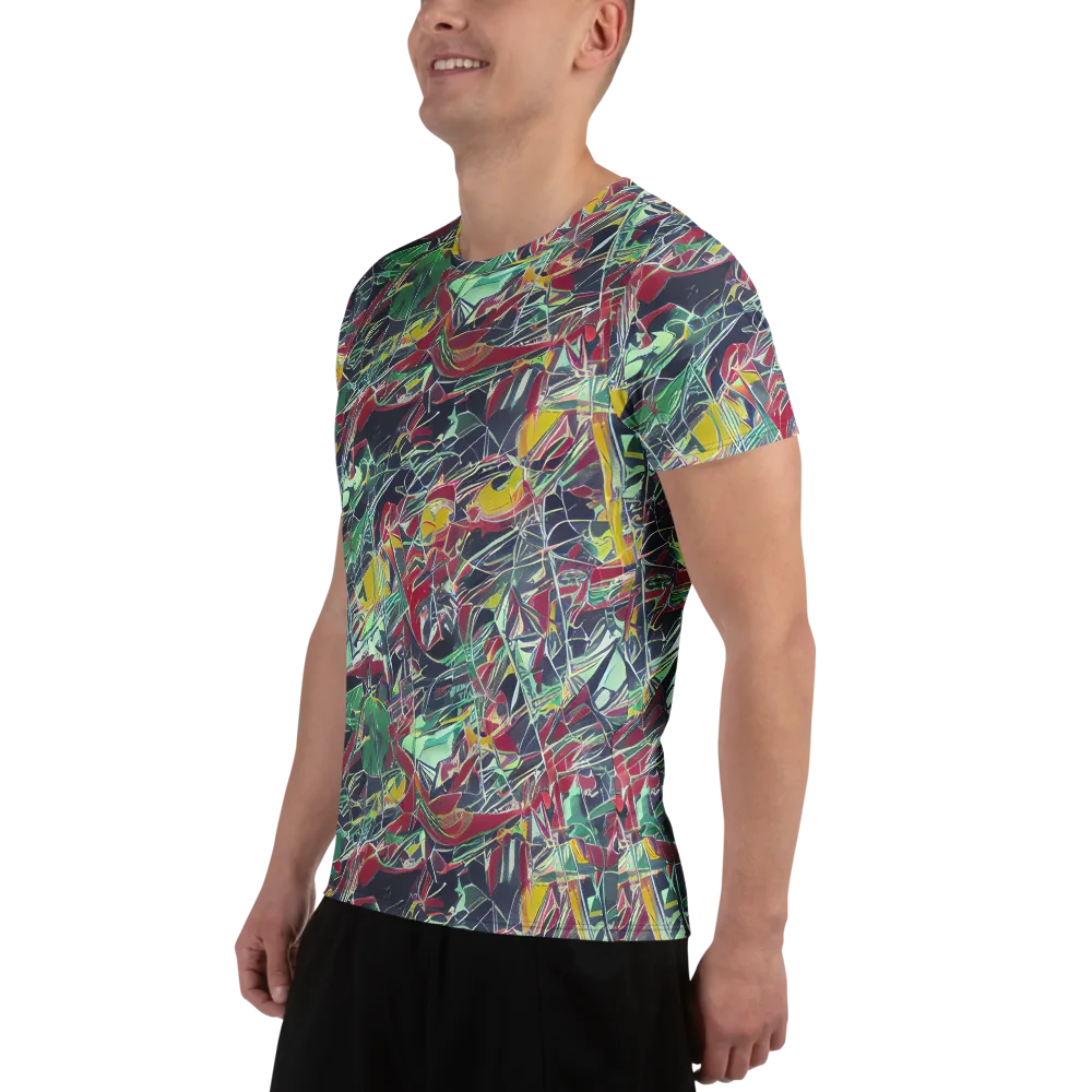 Midnight Mosaic on Men's Athletic T-Shirt — Left
