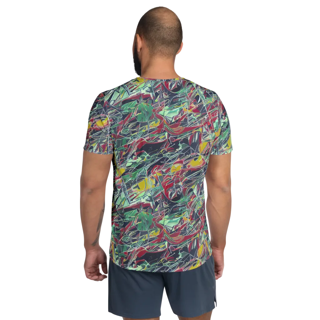 Midnight Mosaic on Men's Athletic T-Shirt — Back