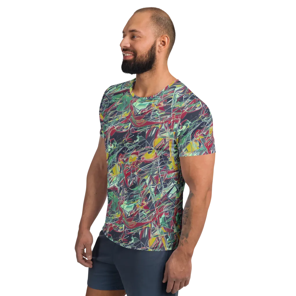 Midnight Mosaic on Men's Athletic T-Shirt — Left