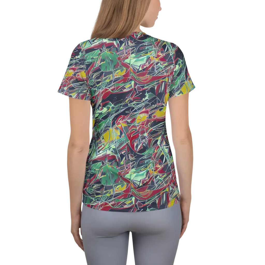 Midnight Mosaic on Women's Athletic T-Shirt — Back