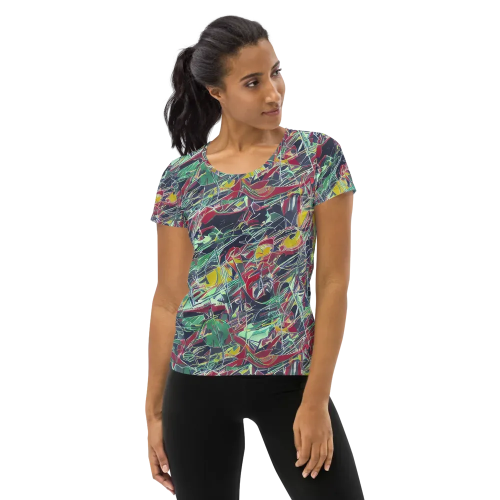Midnight Mosaic on Women's Athletic T-Shirt — Front