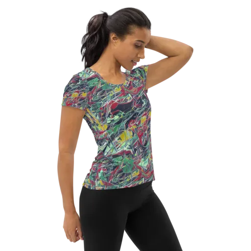 Midnight Mosaic on a Women's Athletic T-Shirt