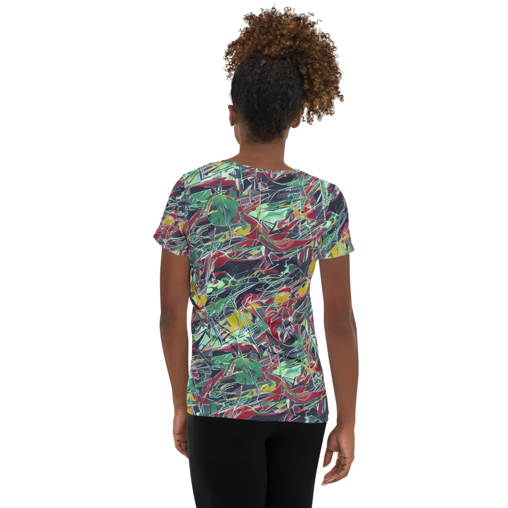 Midnight Mosaic on Women's Athletic T-Shirt — Back