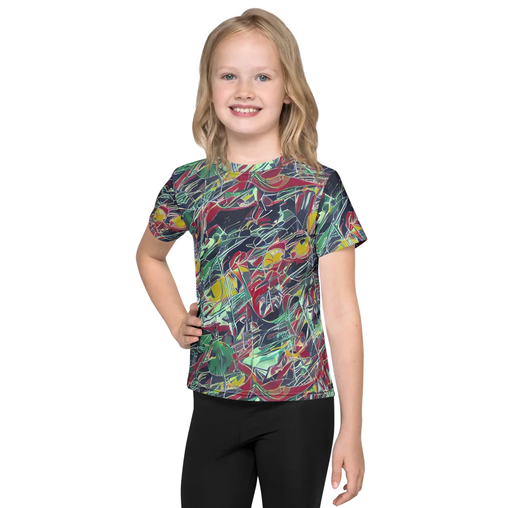 Midnight Mosaic on Kids Crew Neck T-Shirt — Front