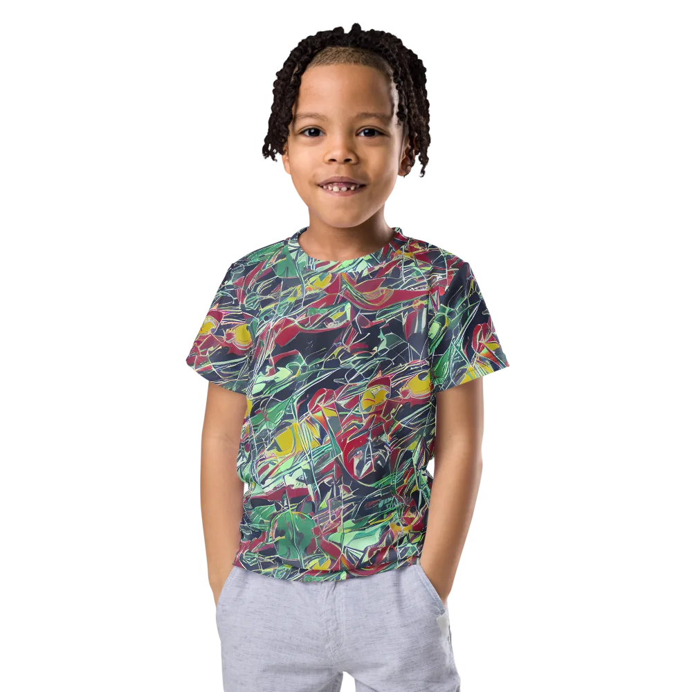 Midnight Mosaic on Kids Crew Neck T-Shirt — Front