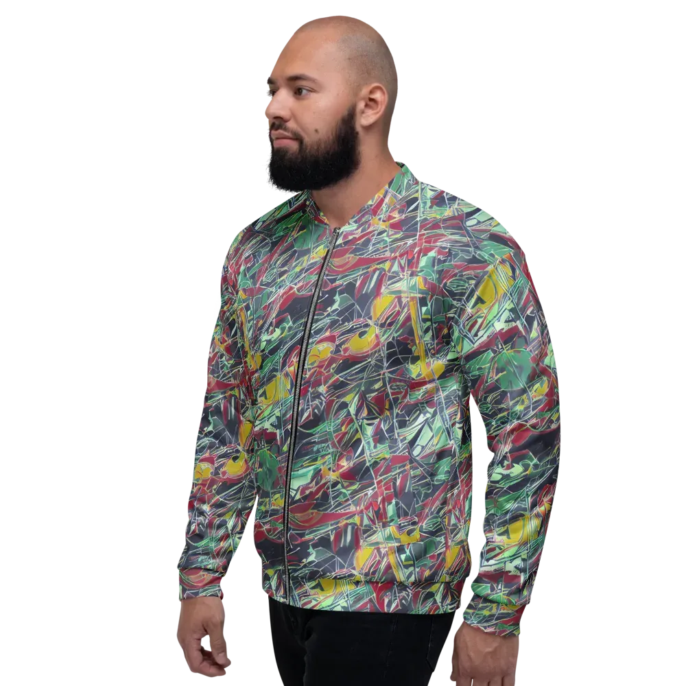 Midnight Mosaic on Bomber Jacket — Left