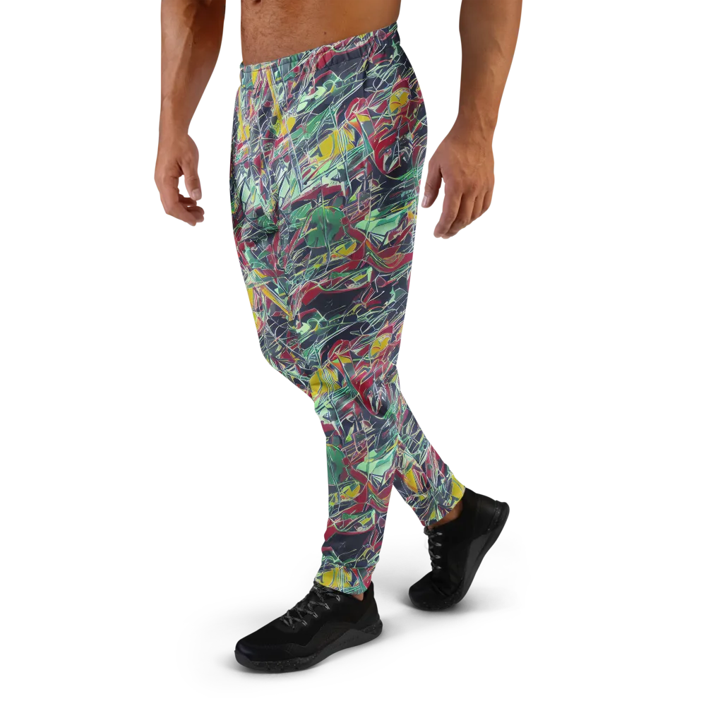 Midnight Mosaic on Men's Joggers — Left