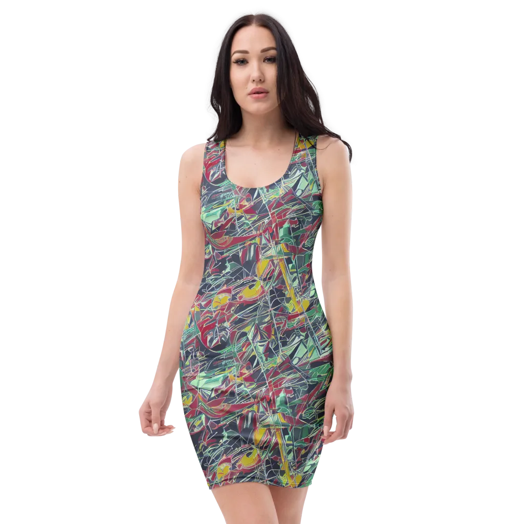 Midnight Mosaic on Bodycon Dress — Front