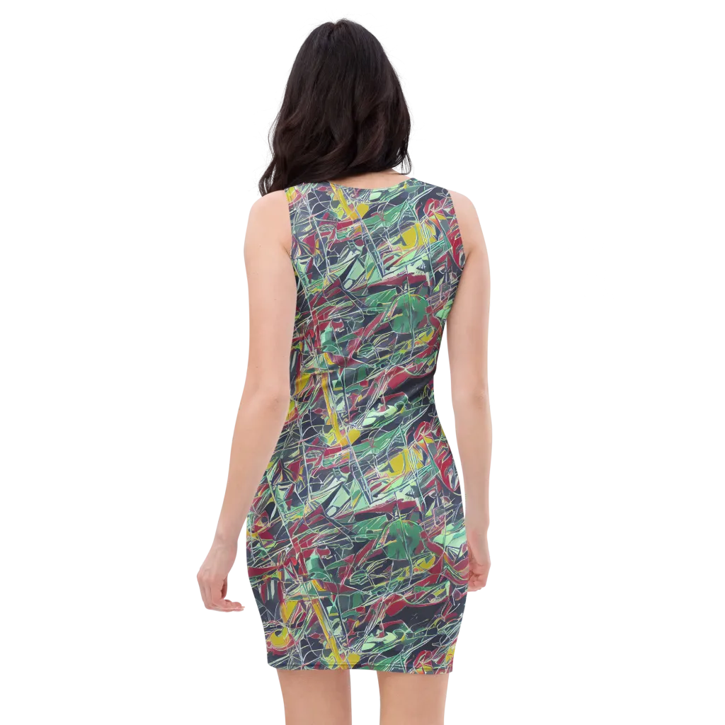 Midnight Mosaic on Bodycon Dress — Back
