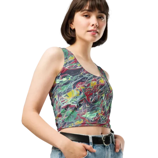 Midnight Mosaic on a Crop Top