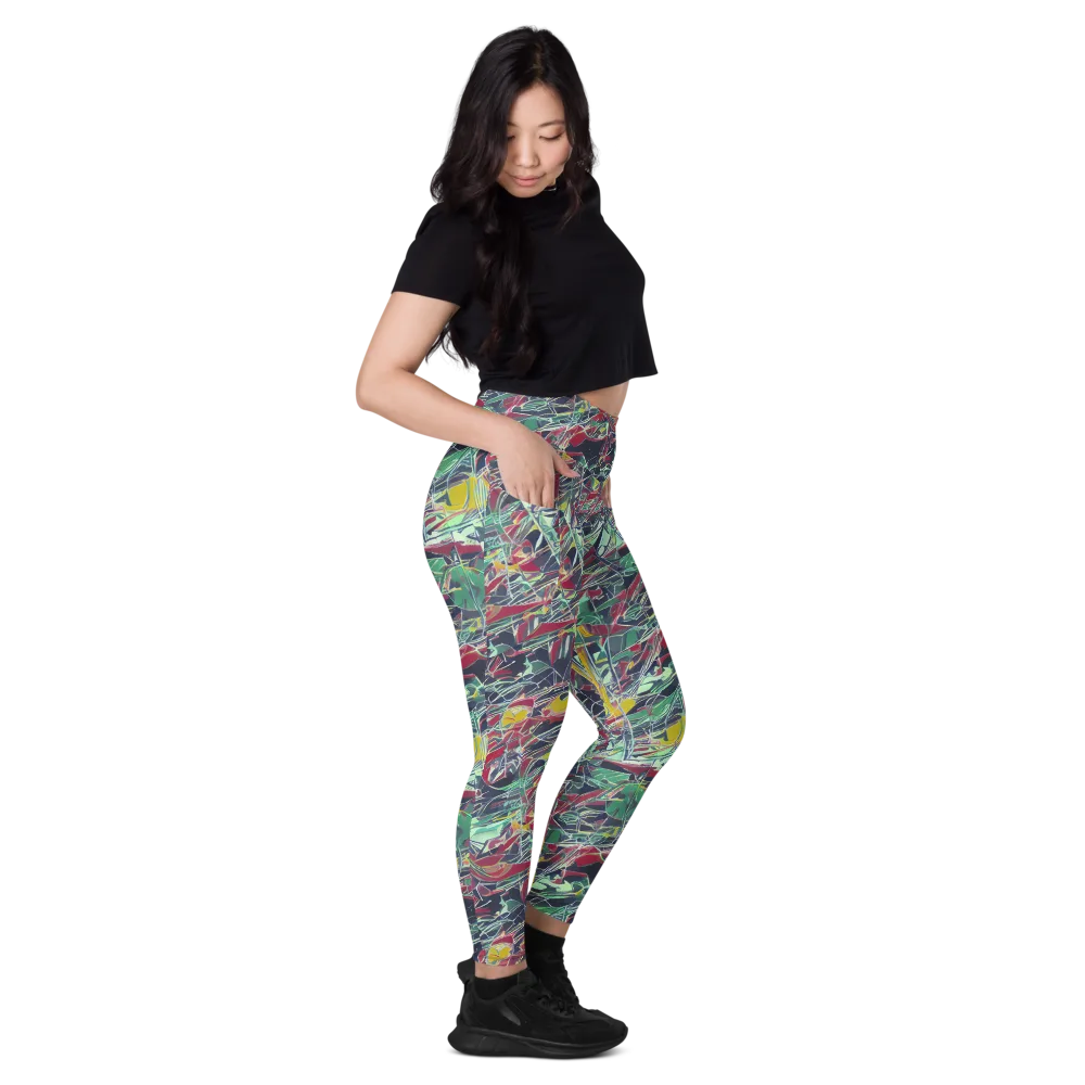 Midnight Mosaic on Leggings with Pockets — Right