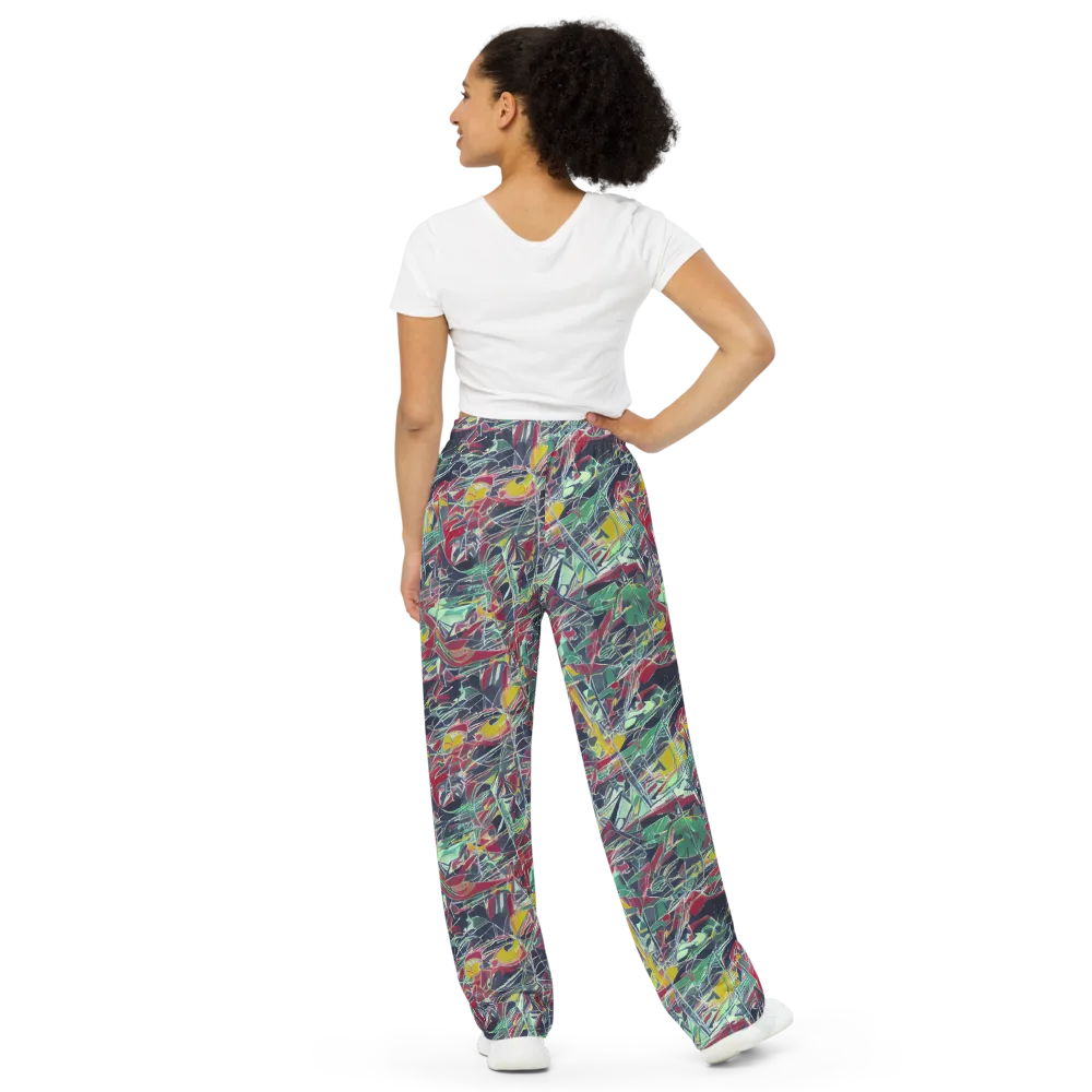 Midnight Mosaic on Wide-Leg Pants — Back
