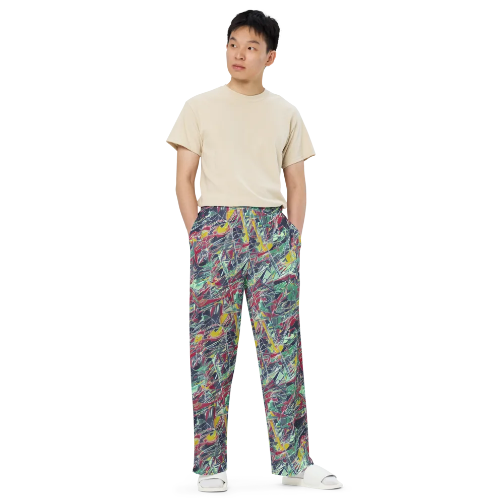 Midnight Mosaic on Wide-Leg Pants — Front
