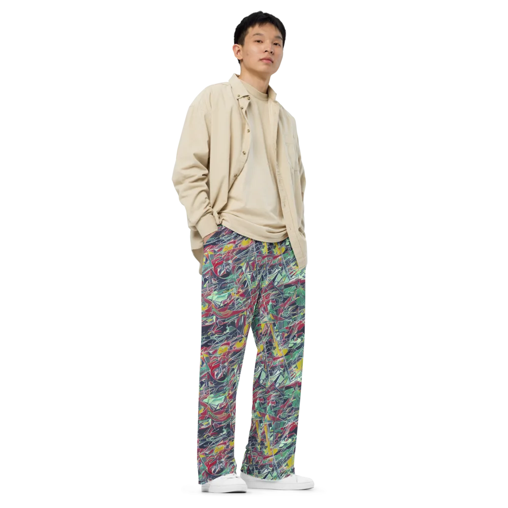 Midnight Mosaic on Wide-Leg Pants — Right Front