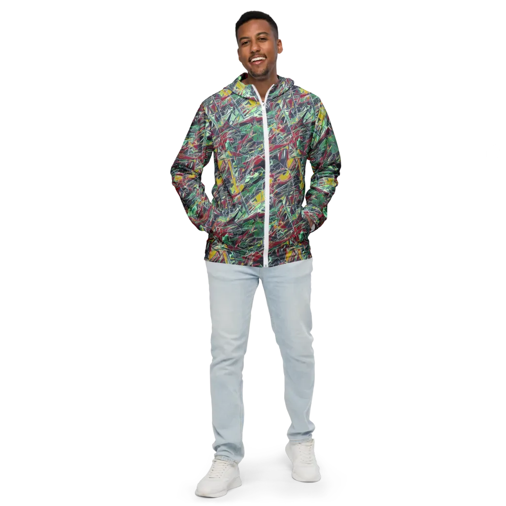 Midnight Mosaic on Men's Windbreaker — Front