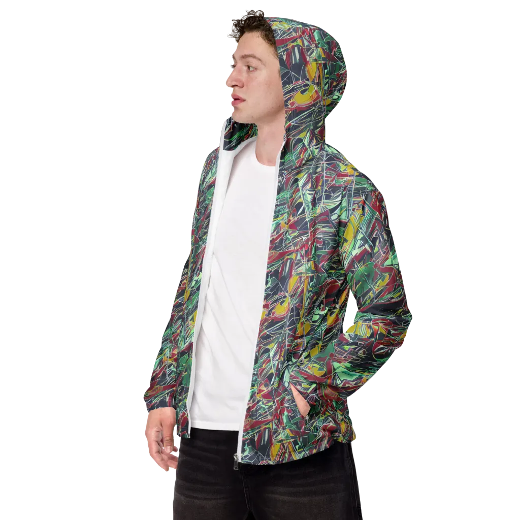 Midnight Mosaic on Men's Windbreaker — Left Front