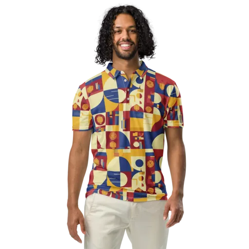 Lantern Geometry on a Men's Slim Fit Polo Shirt