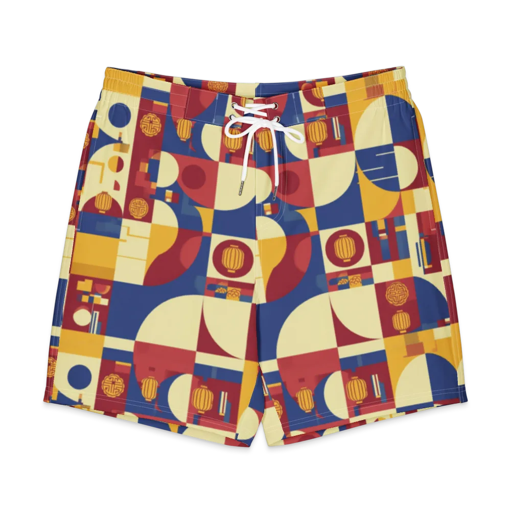 Lantern Geometry on Men's Board Shorts — Front