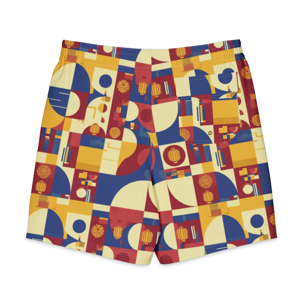 Lantern Geometry on Men's Board Shorts — Back
