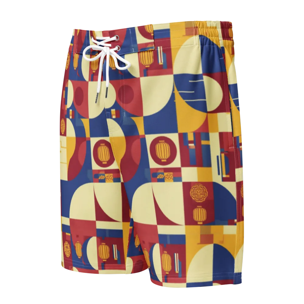 Lantern Geometry on Men's Board Shorts — Front
