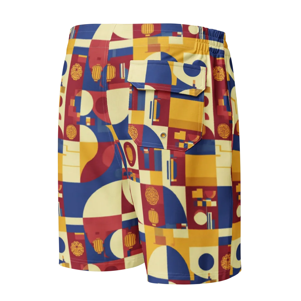 Lantern Geometry on Men's Board Shorts — Back