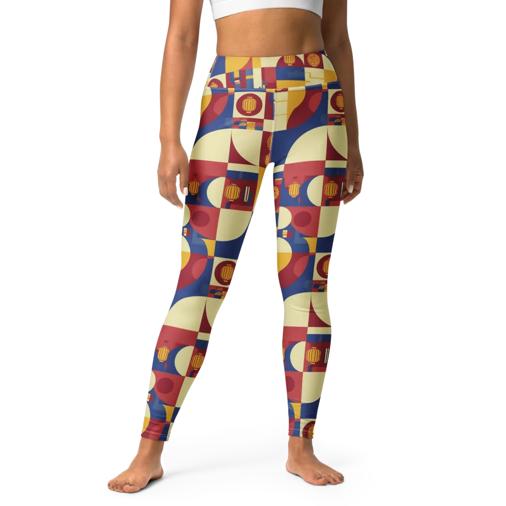 Lantern Geometry on Yoga Leggings — Front