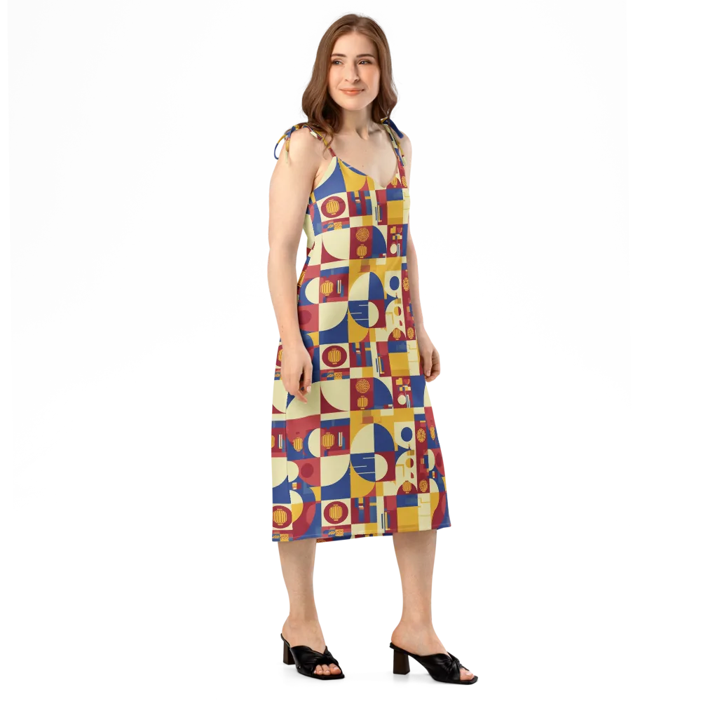Lantern Geometry on Slip Dress — Right Front