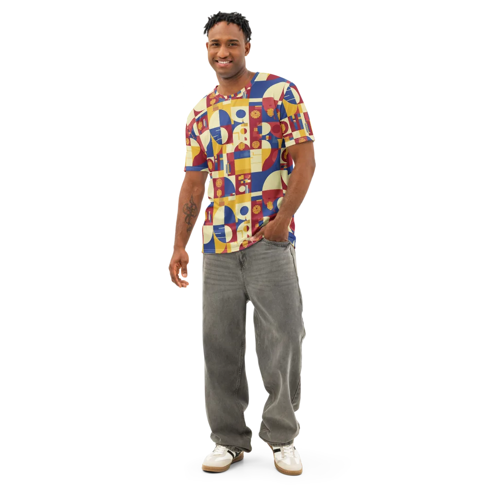 Lantern Geometry on Men's Cotton Crew Neck T-Shirt — Front