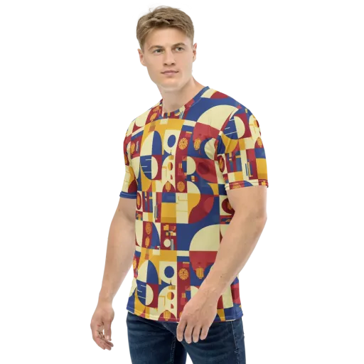 Lantern Geometry on Men's Crew Neck T-Shirt