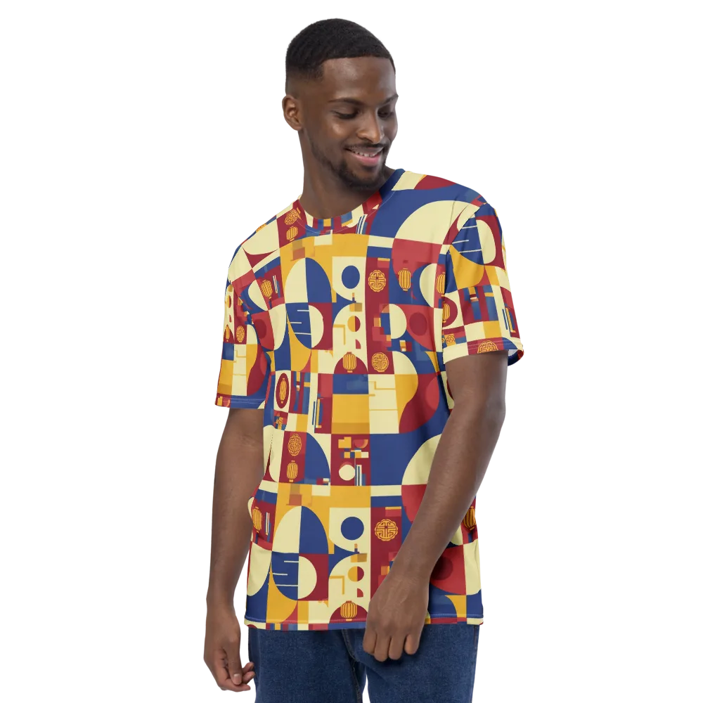 Lantern Geometry on Men's Crew Neck T-Shirt — Left