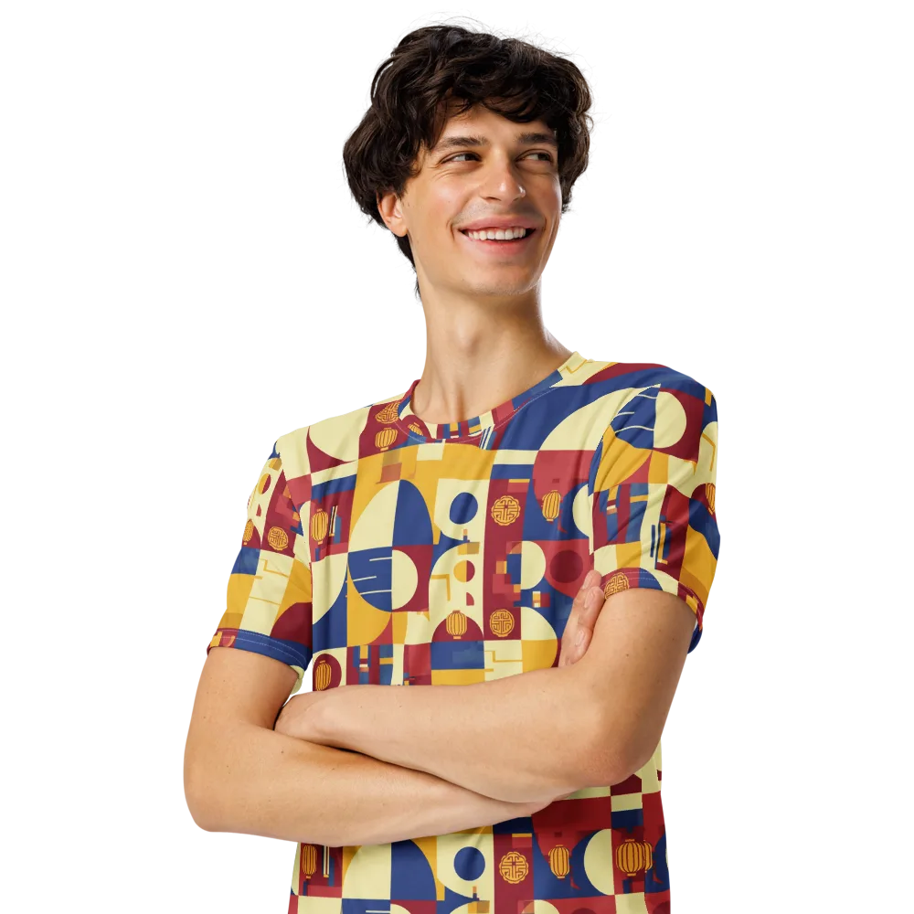 Lantern Geometry on Men's Crew Neck T-Shirt — Left Front