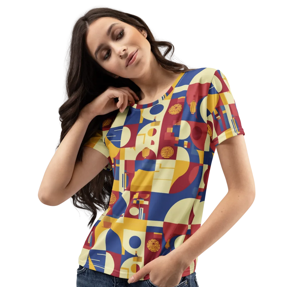 Lantern Geometry on Women's Crew Neck T-Shirt — Left Front