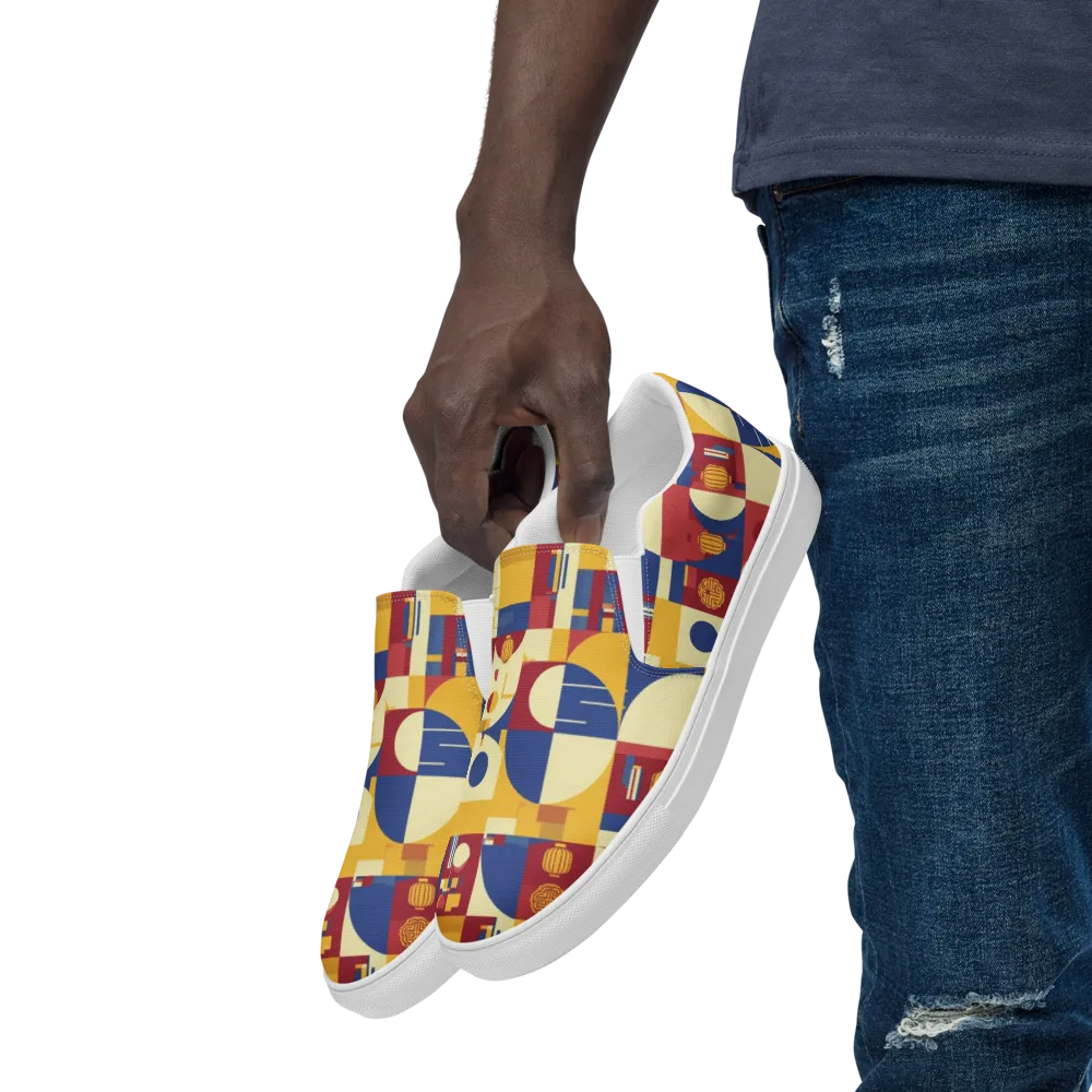 Lantern Geometry on Men's Slip-On Canvas Shoes — Left Front