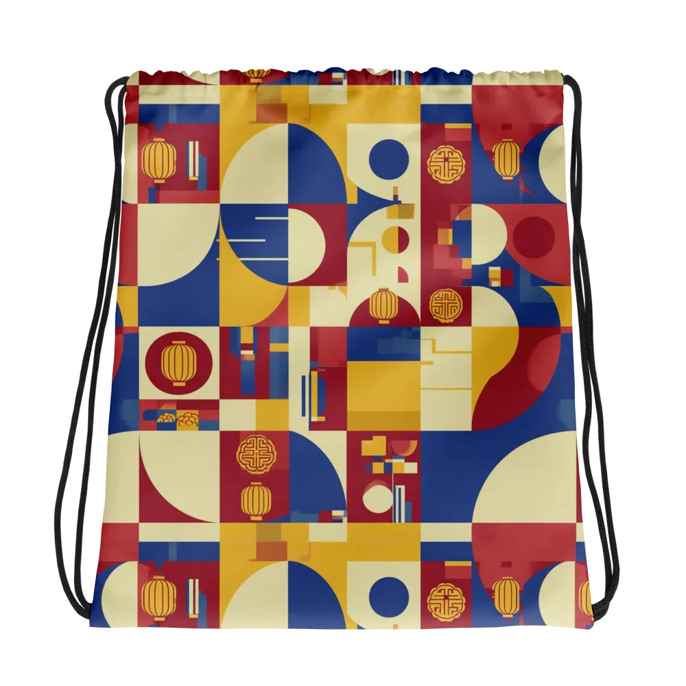 Lantern Geometry on Drawstring Bag — Photo