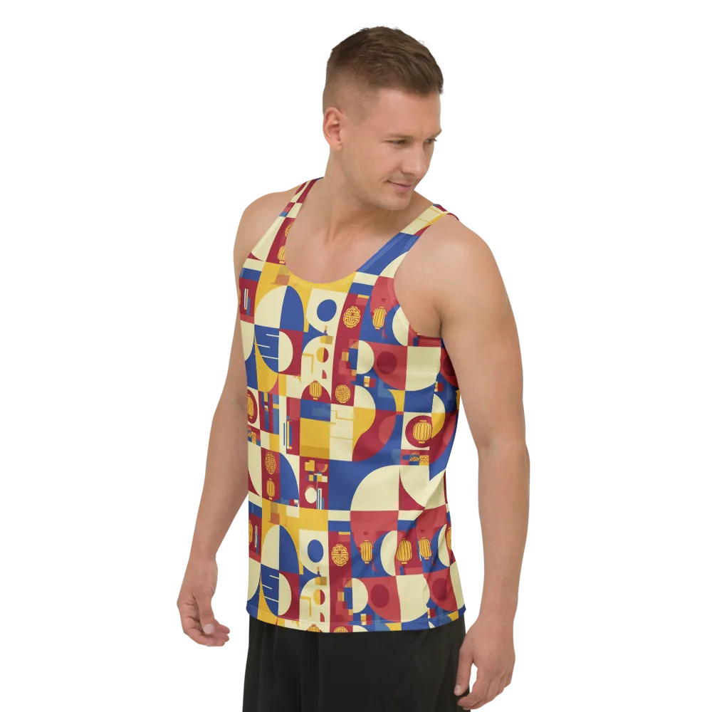 Lantern Geometry on Men's Tank Top — Left Front
