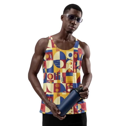 Lantern Geometry on a Men's Tank Top