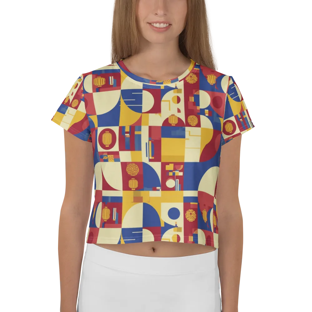 Lantern Geometry on Crop Tee — Front