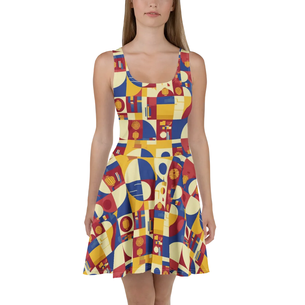 Lantern Geometry on Skater Dress — Front