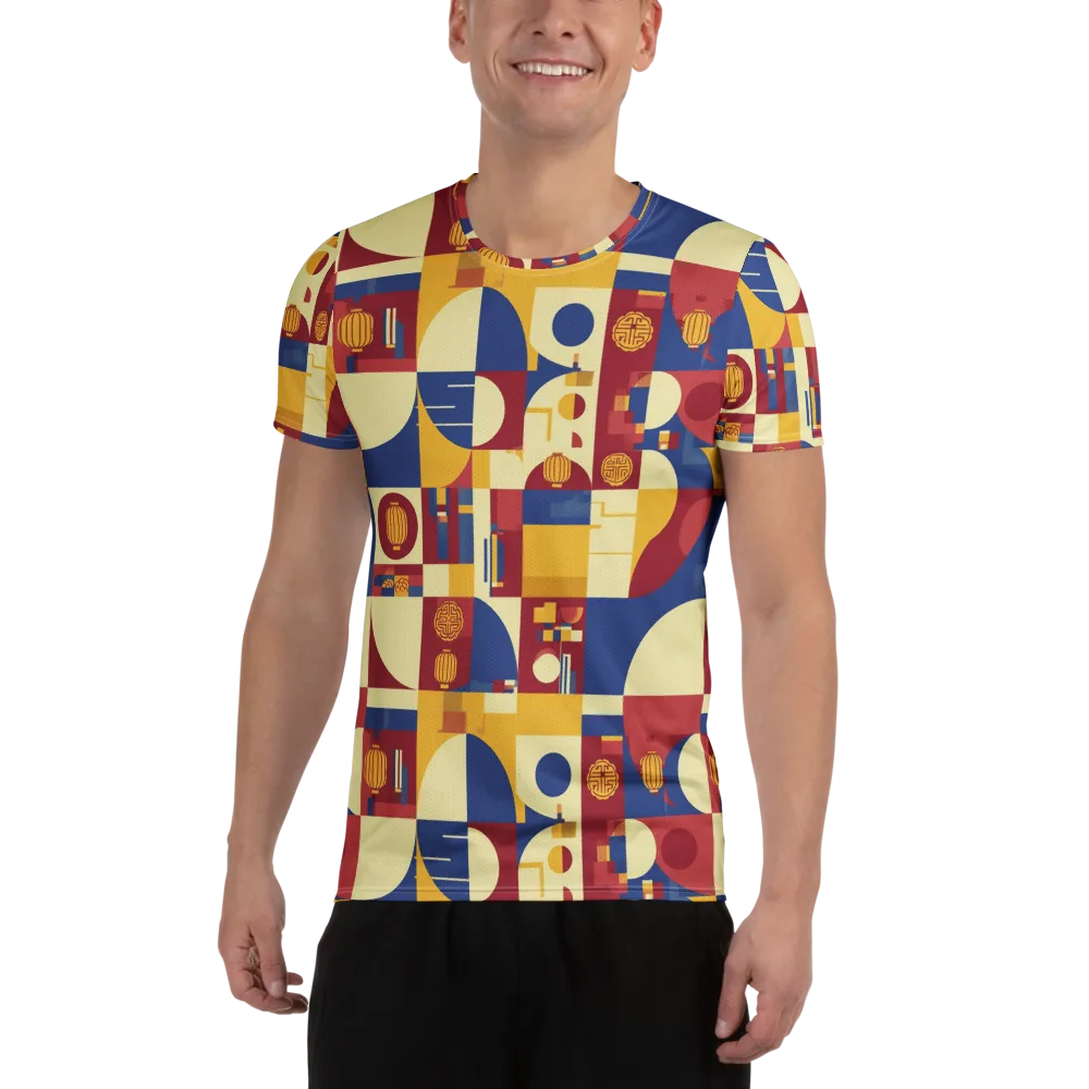Lantern Geometry on Men's Athletic T-Shirt — Front