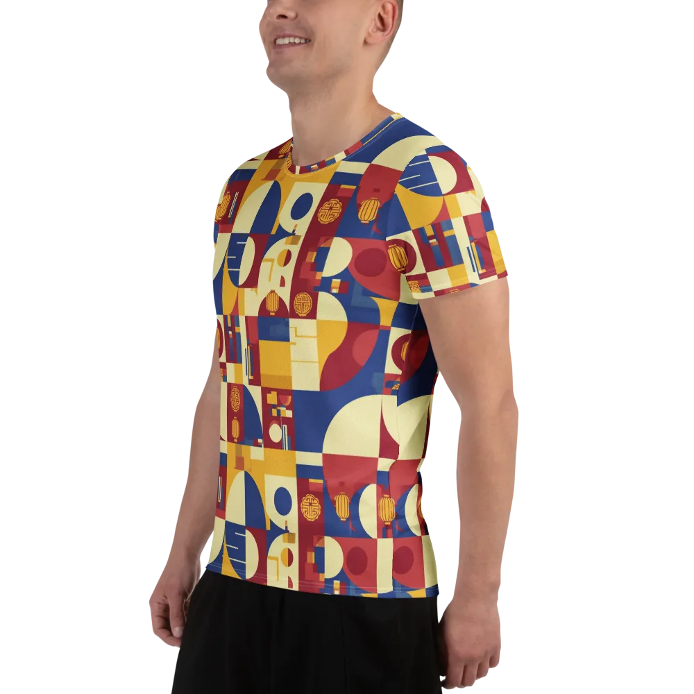 Lantern Geometry on Men's Athletic T-Shirt — Left