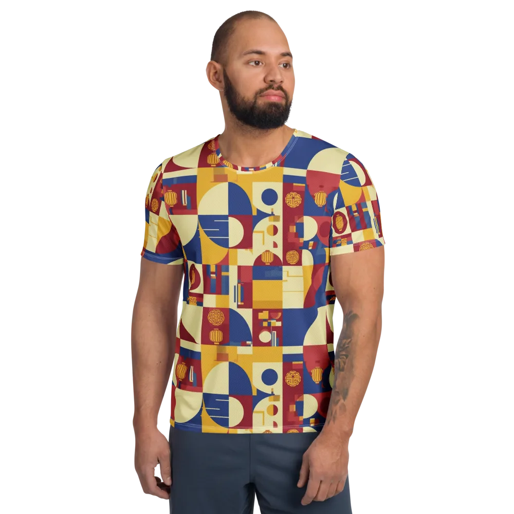 Lantern Geometry on Men's Athletic T-Shirt — Front