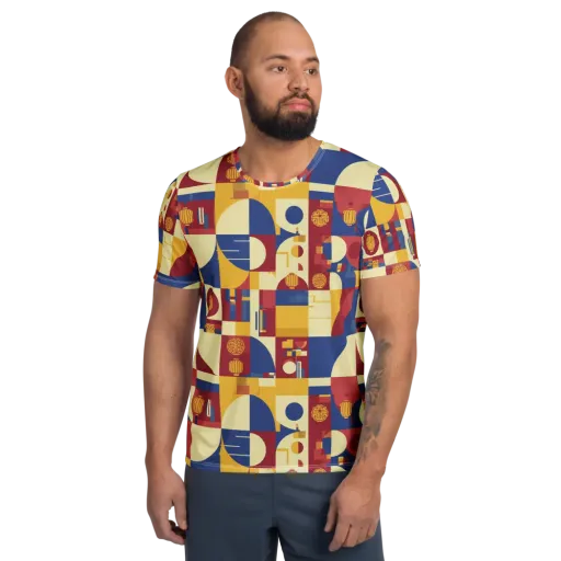 Lantern Geometry on a Men's Athletic T-Shirt