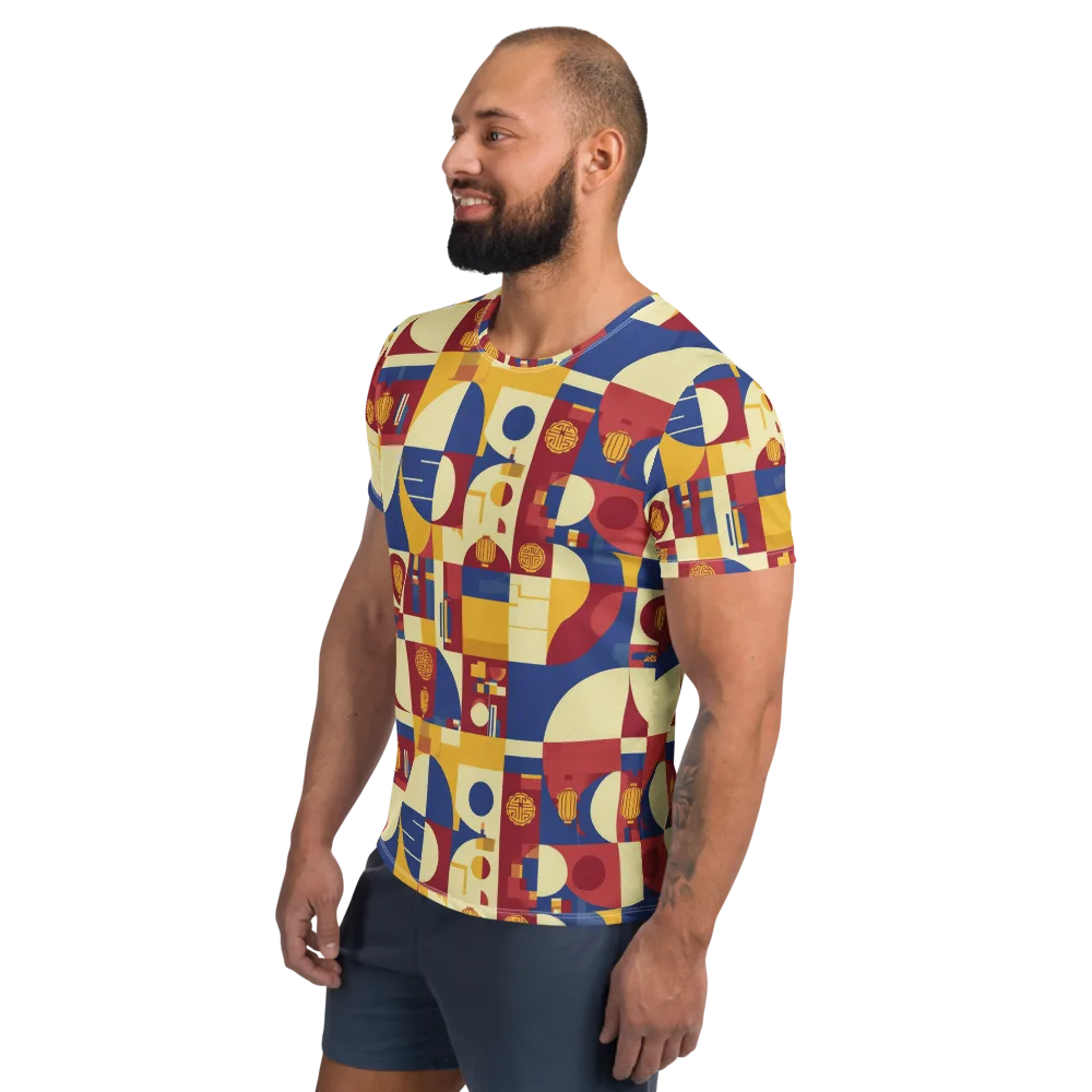 Lantern Geometry on Men's Athletic T-Shirt — Left