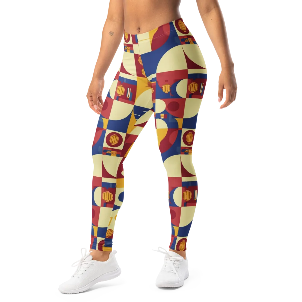 Lantern Geometry on Leggings — Left Front