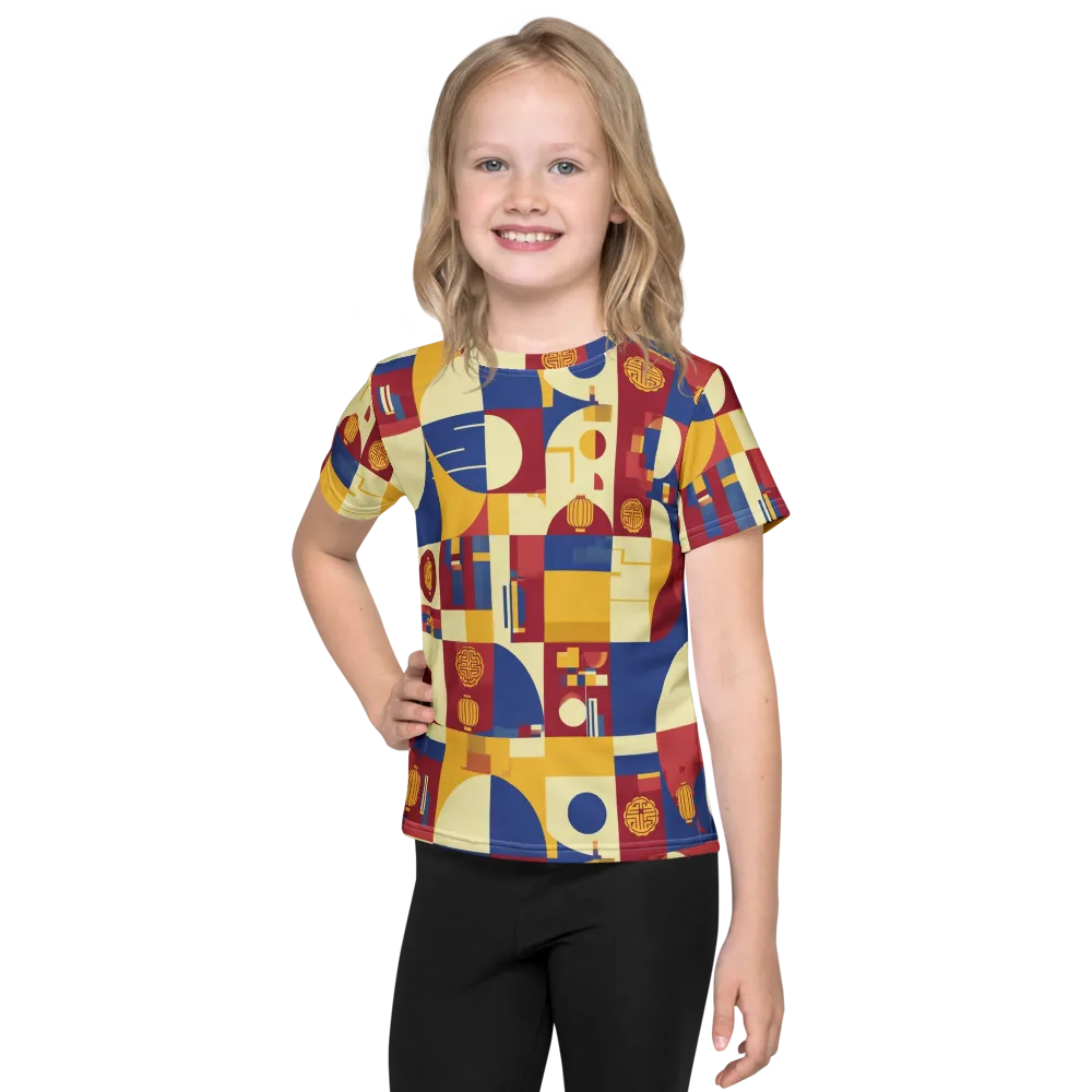 Lantern Geometry on Kids Crew Neck T-Shirt — Front
