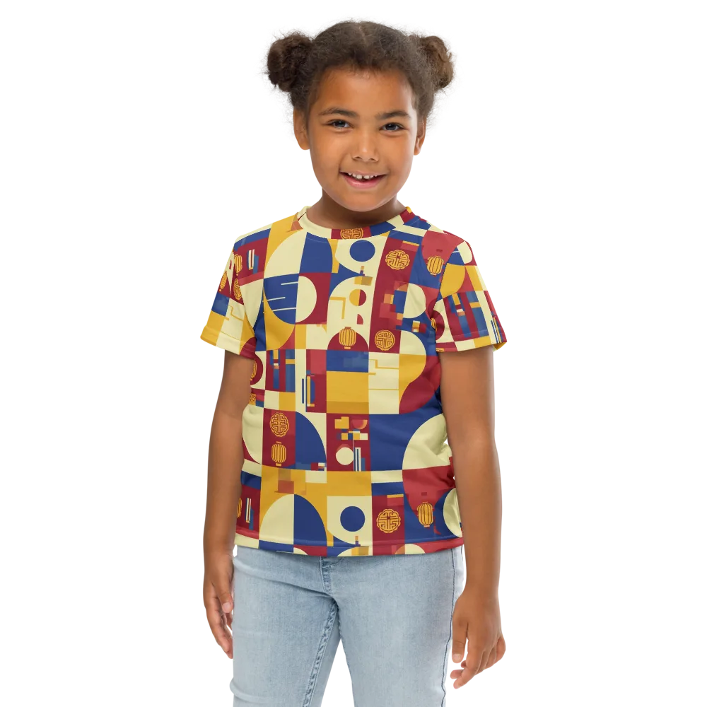 Lantern Geometry on Kids Crew Neck T-Shirt — Front