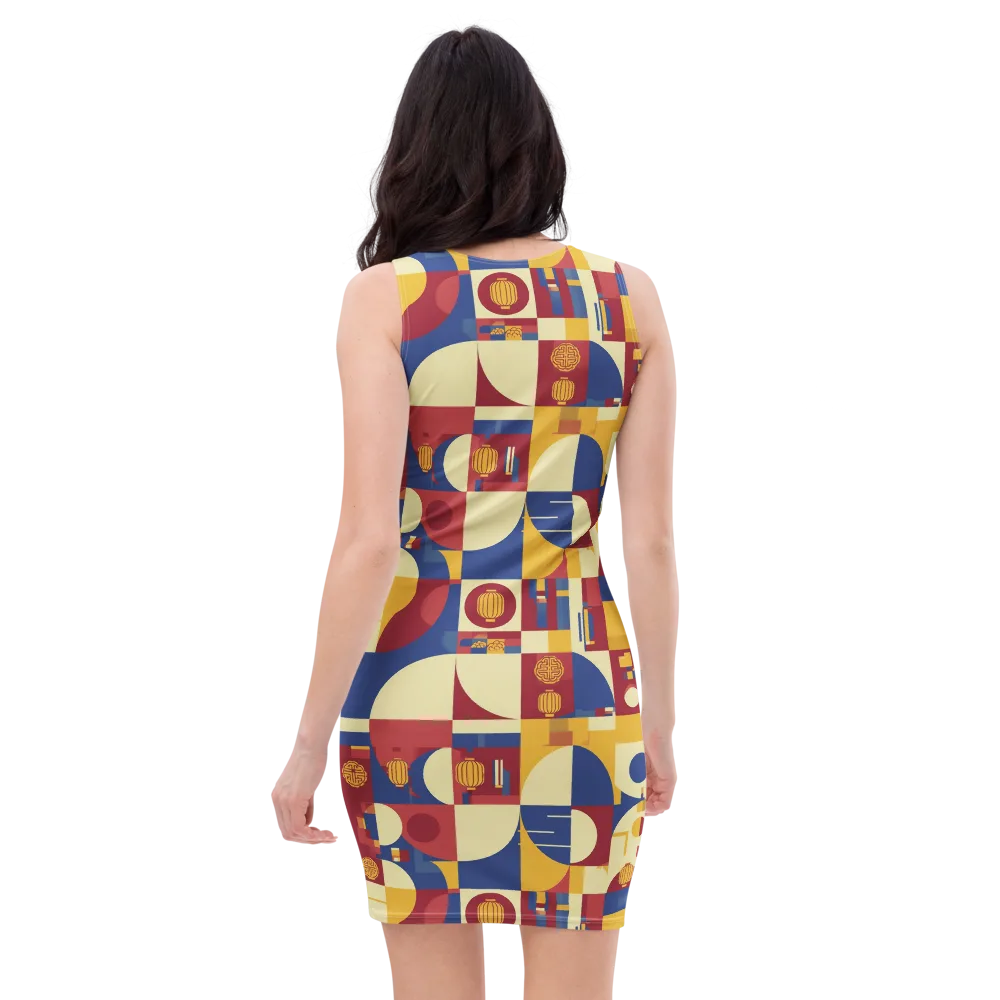 Lantern Geometry on Bodycon Dress — Back