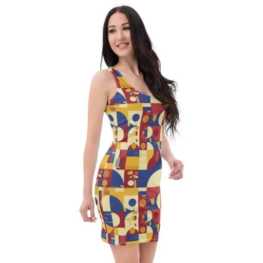 Lantern Geometry on a Bodycon Dress
