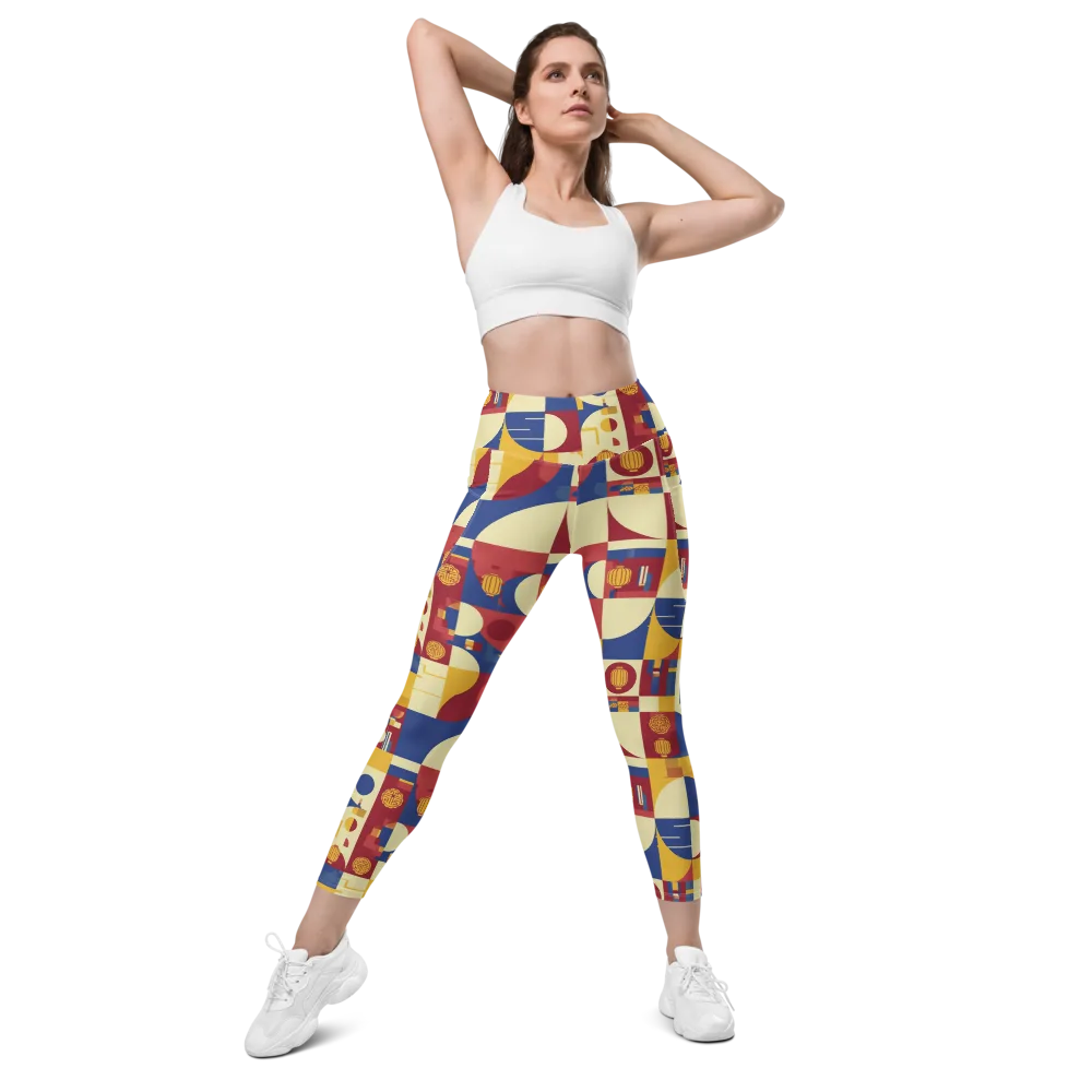 Lantern Geometry on Leggings with Pockets — Front