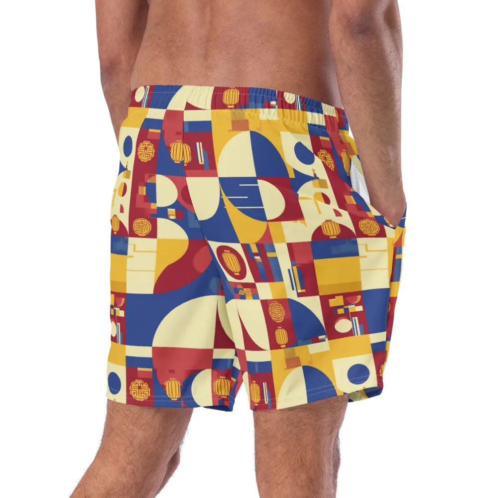 Lantern Geometry on Swim Trunks — Right Back